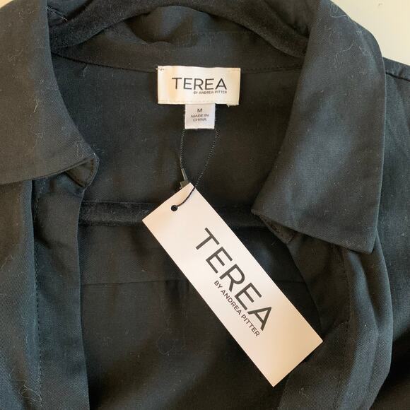 TEREA Dress Medium Raina Draped Crossover Wrap Maxi Side Zip High Front Slit NWT - Picture 13 of 16